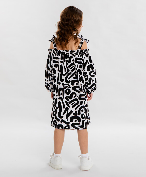 1528 р. 2350 р. Сарафан с принтом чёрно-белый для девочки Button Blue