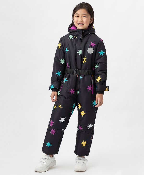 3000 р. 6000 р. Комбинезон зимний с флисовой подкладкой светоотражающими элементами и усилением на коленях черный Button Blue