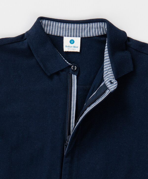 Сорочка трикотажная на молнии синяя Button Blue