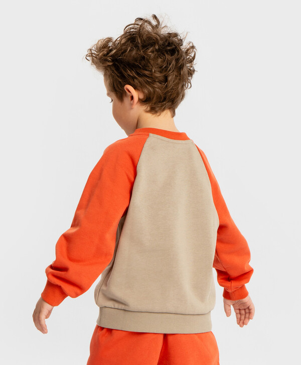 1120 р.  1400 р.  Свитшот с собачками оранжевый для мальчика Button Blue