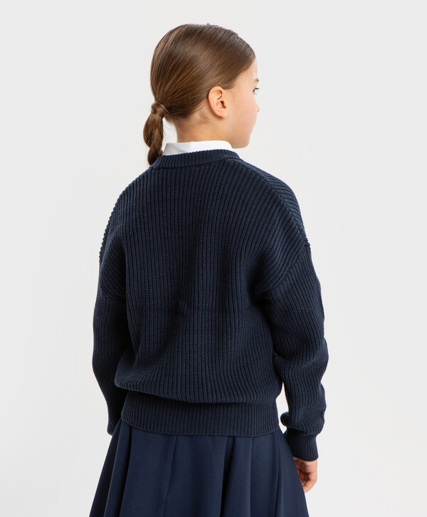Кардиган укороченный синий Button Blue