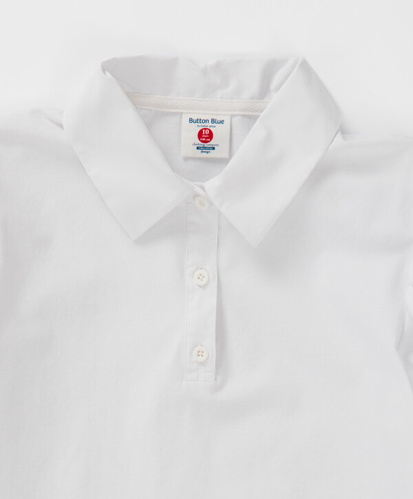 Блузка с короткими рукавами-фонариками белая Button Blue