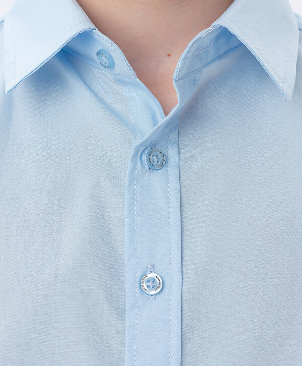 Рубашка с коротким рукавом голубая Button Blue