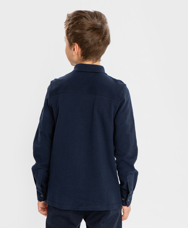 Сорочка трикотажная на молнии синяя Button Blue