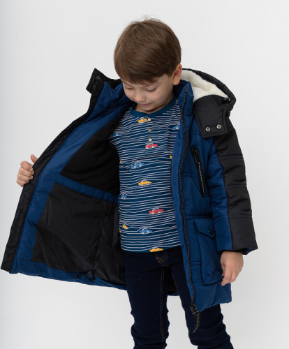 2100 р.  3500 р.  Пальто зимнее темно-синее Button Blue