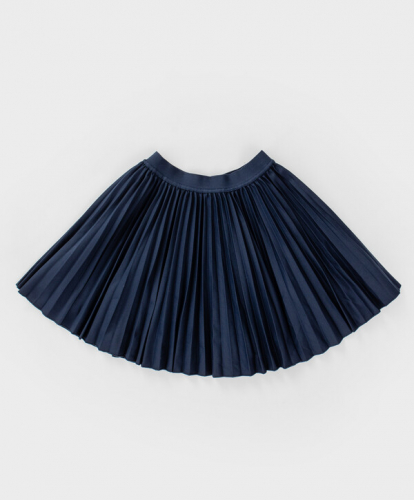 Юбка плиссе с поясом на резинке синяя Button Blue