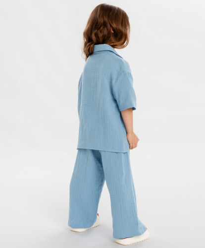 1080 р.  1350 р.  Брюки текстильные голубые для девочки Button Blue
