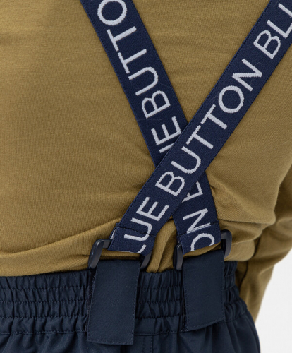 1495 р.  2300 р.  Брюки утепленные демисезонные с подтяжками синие Button Blue