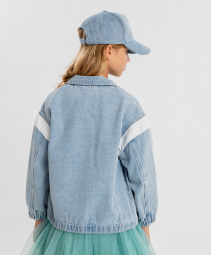 2480 р.  3100 р.  Джинсовая куртка оверсайз голубая детская Button Blue