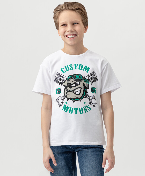 390 р.  600 р.  Футболка хлопковая с принтом белая Button Blue