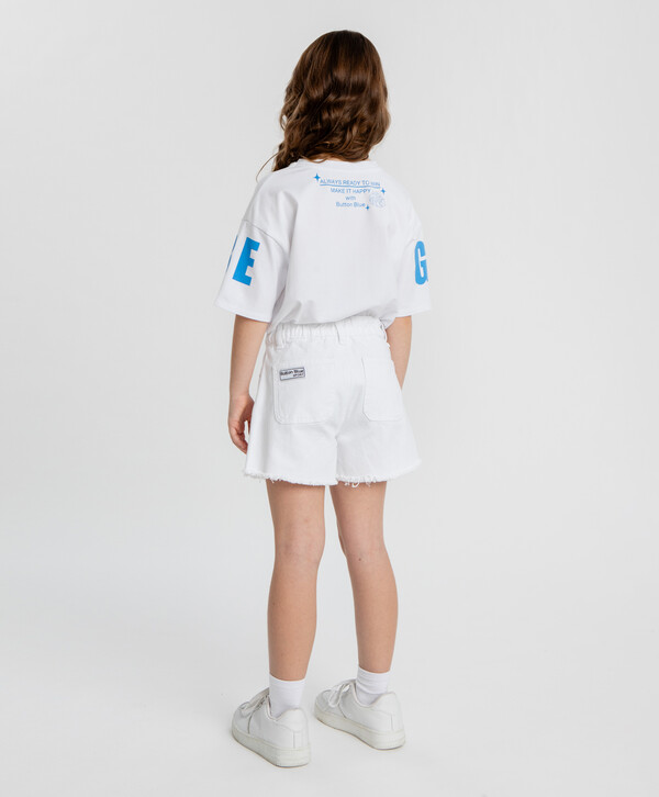 1360 р. 1700 р. Шорты джинсовые белые для девочки Button Blue