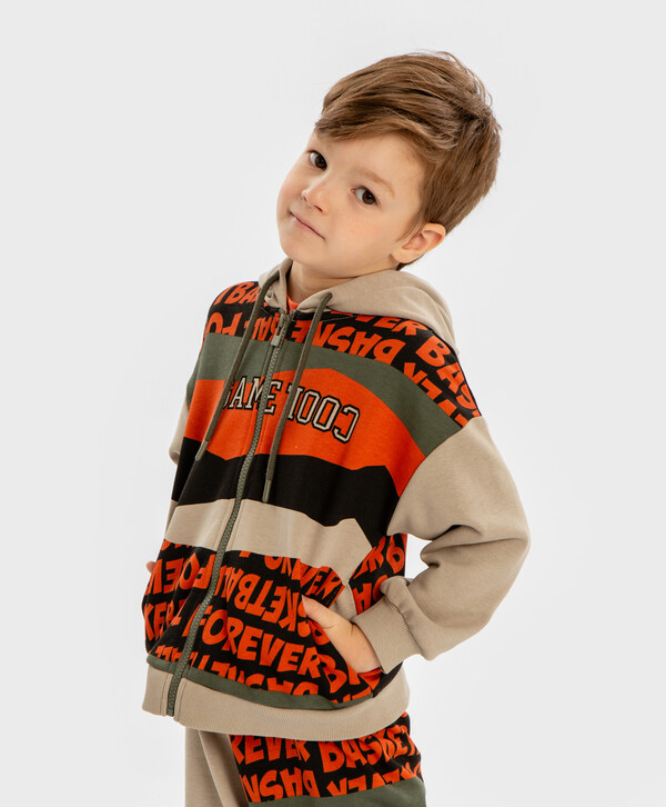 1320 р.  1650 р.  Худи на молнии с капюшоном и принтом для мальчика Button Blue