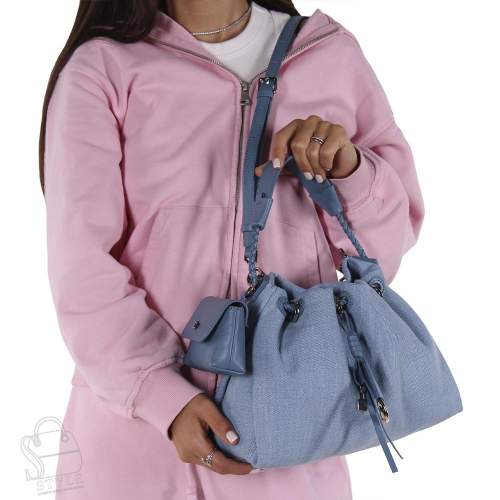 Сумка женская кожаная 9929PE blue Polina&Eiterou