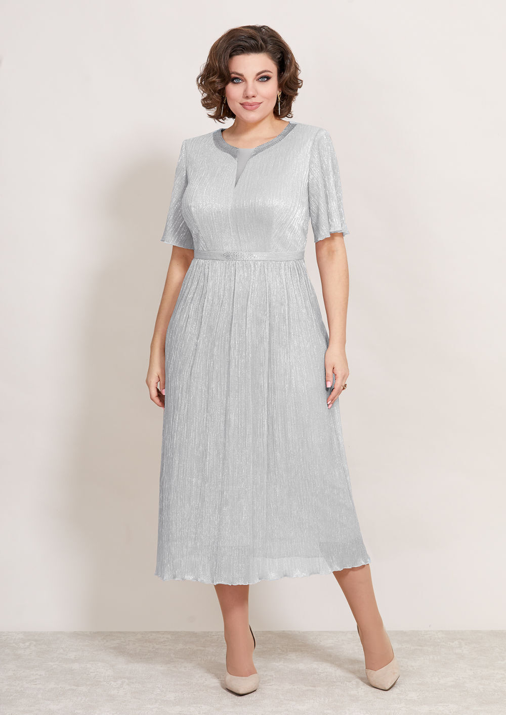Платье Mira Fashion 5392W-Р серебро