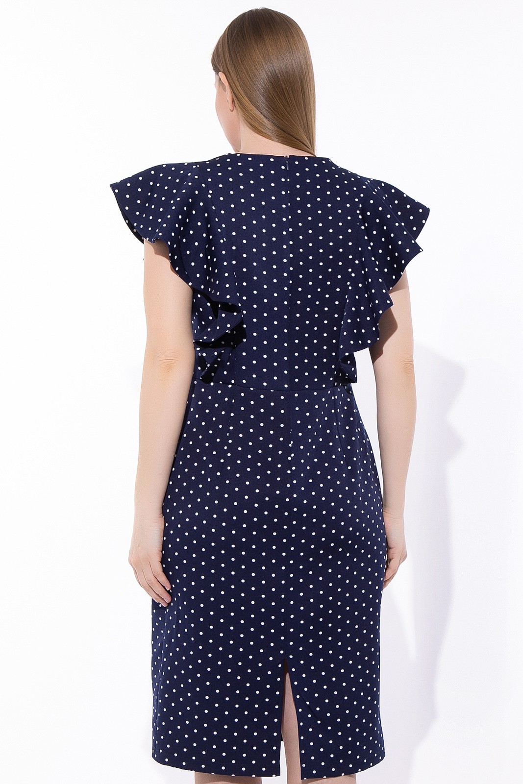 СТ. ЦЕНА 1700 руб//Платье Барселоника (горох/синий)