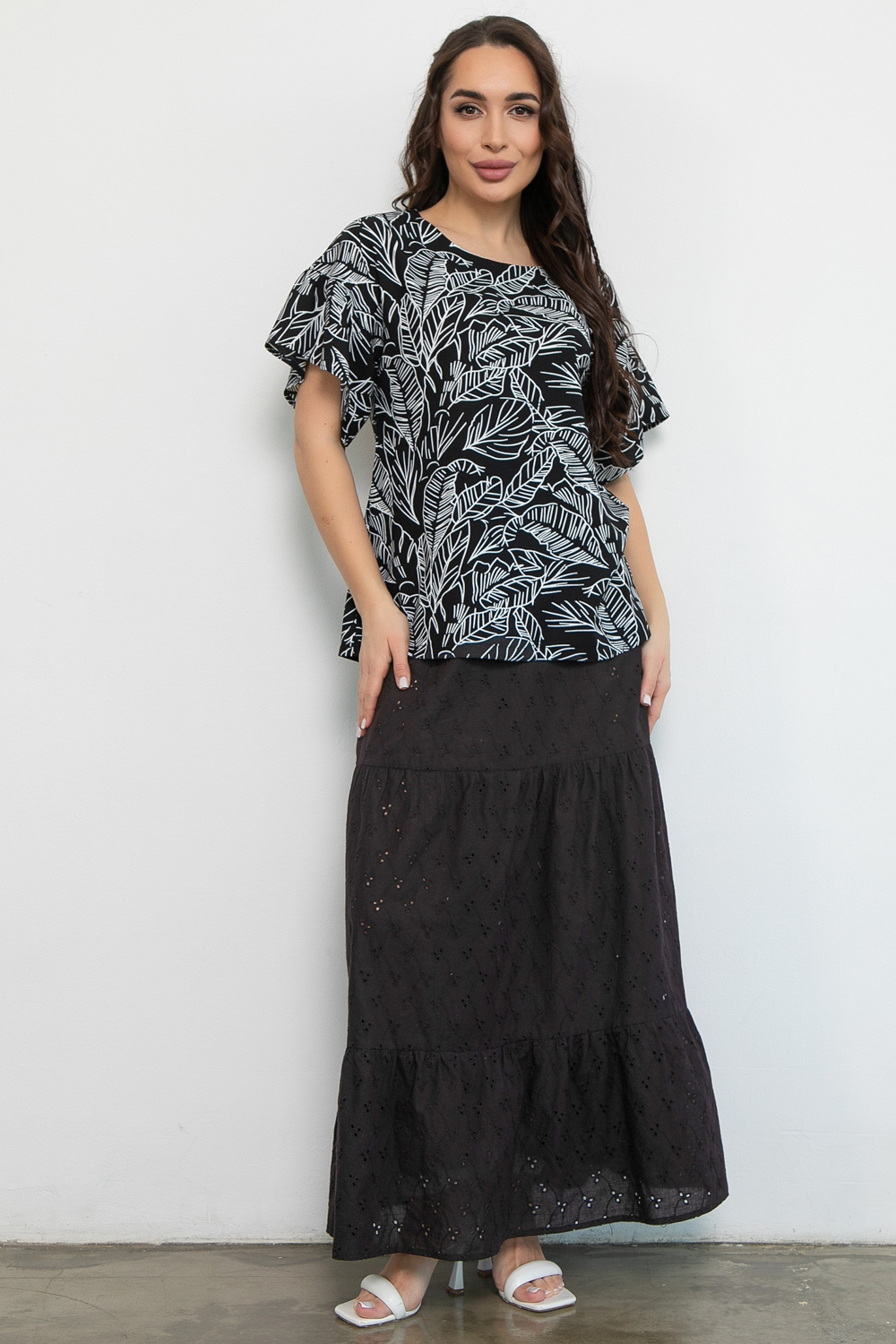 СТ. ЦЕНА 1340 руб//Юбка Муар (чёрный)