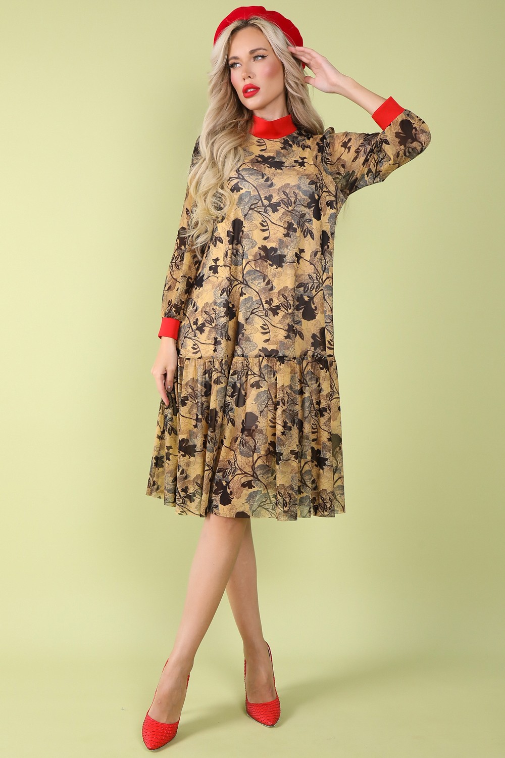 СТ. ЦЕНА 1610 руб//Платье Бон Вояж (карамель)