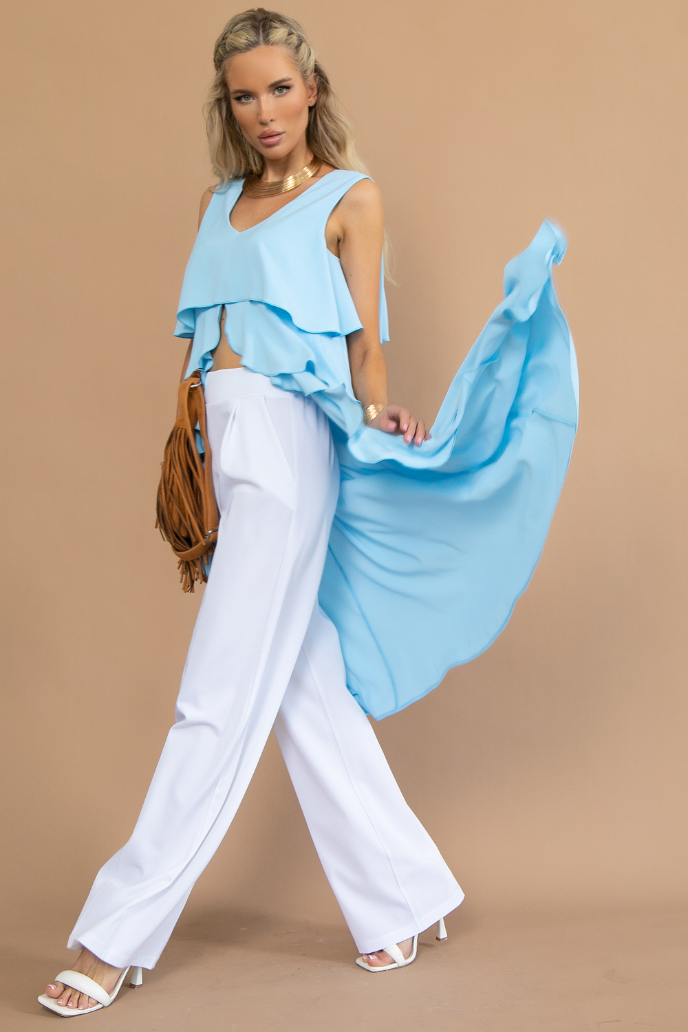 СТ. ЦЕНА 2150 руб//Туника Притягивай лучшее (голубой)