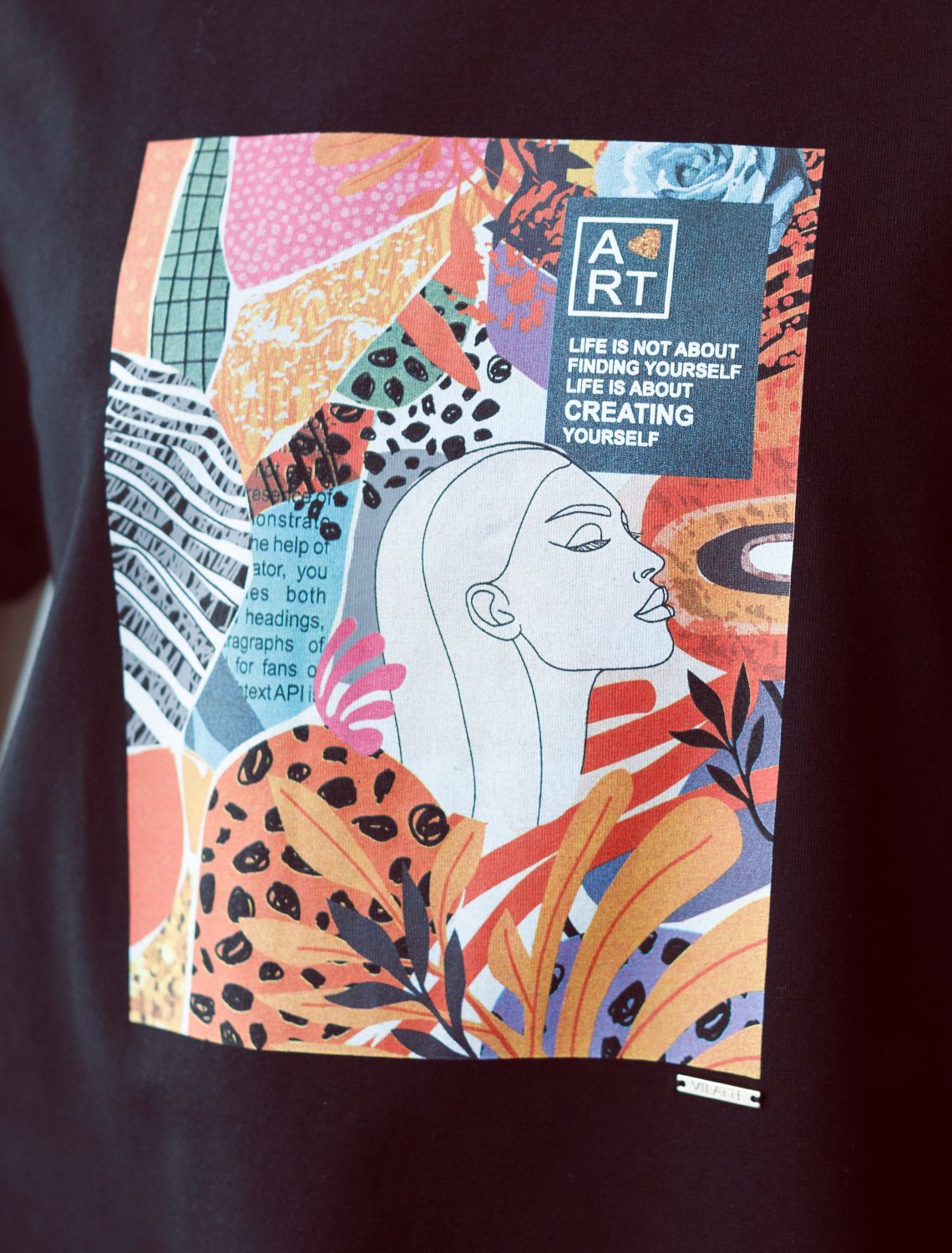 Футболка из премиального хлопка с авторским принтом D49.989 черный_art_poster