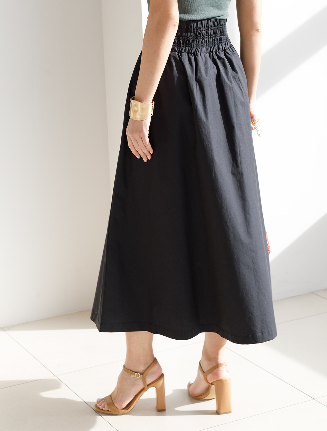 Юбка из легкого хлопкового поплина D26.179 черный