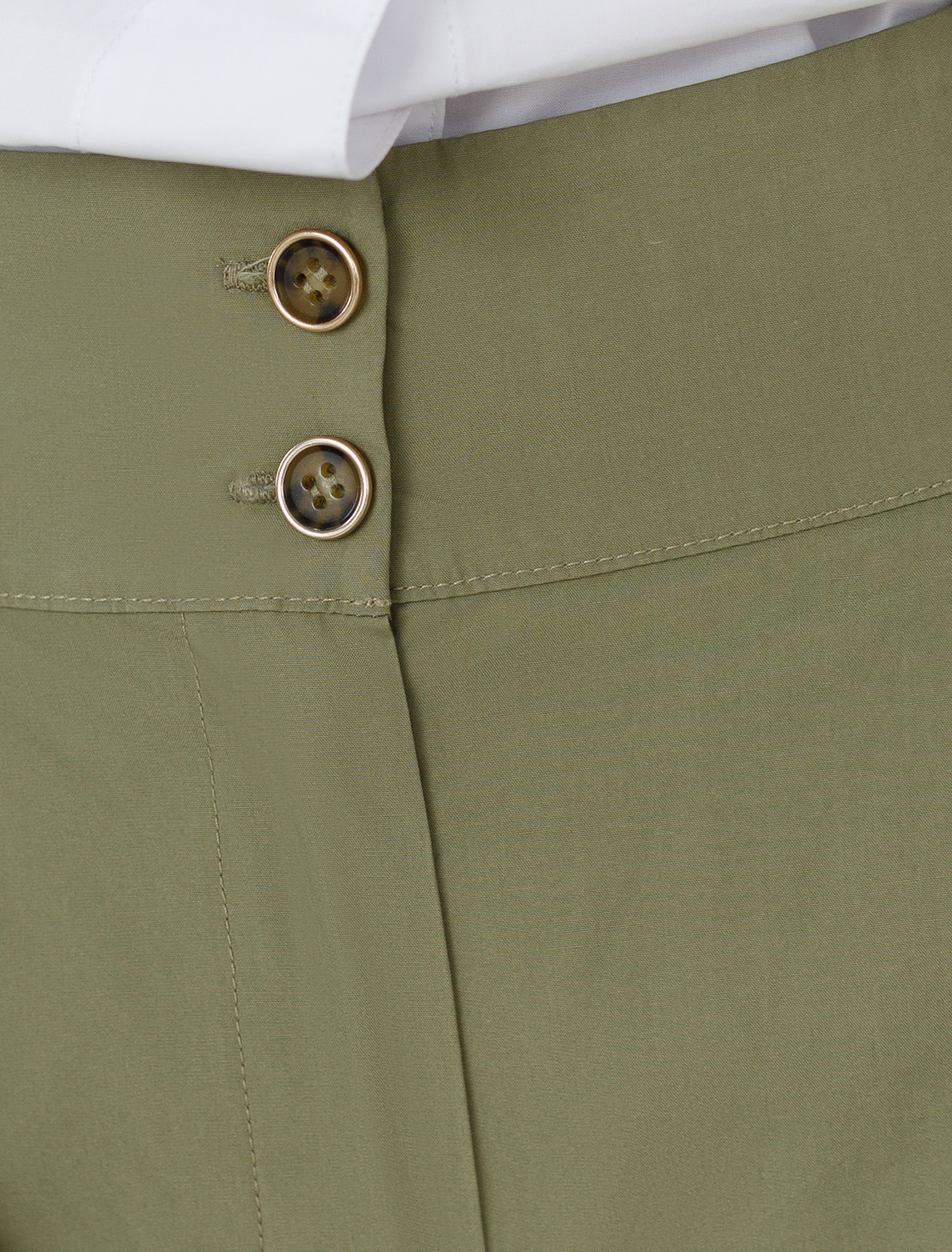 Кюлоты А-силуэта из легкого хлопкового поплина D24.233 светло-оливковый