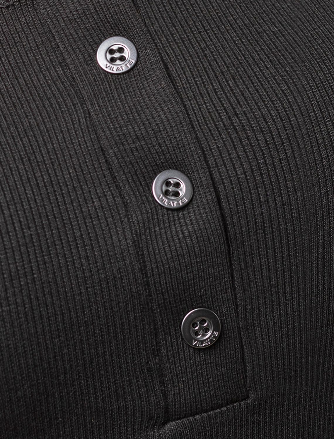 Футболка из трикотажа в широкий рубчик D49.065 черный