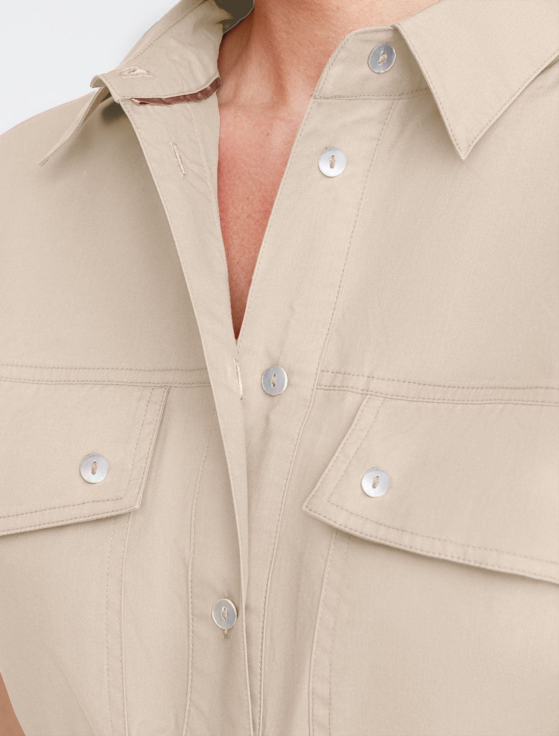 Блузка из легкого хлопкового поплина D29.247 светло-бежевый