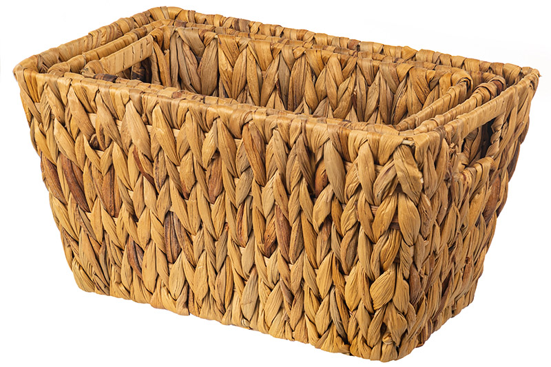 БЫЛО 2480 руб! Набор 3 плетеных корзинок 38*23*20 с ручками