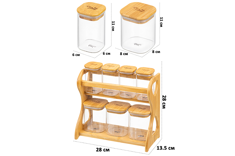 БЫЛО 3466 руб! Набор 7 банок д/хранения 28*13,5*28 см