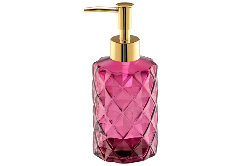 БЫЛО 213 руб! Диспенсер 330 мл 7,3*7,3*18 см, рубин, стекло