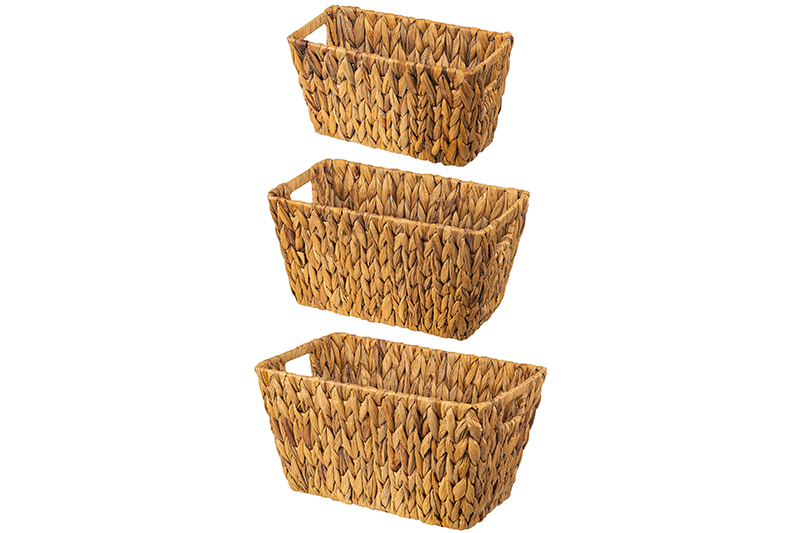 БЫЛО 2480 руб! Набор 3 плетеных корзинок 38*23*20 с ручками
