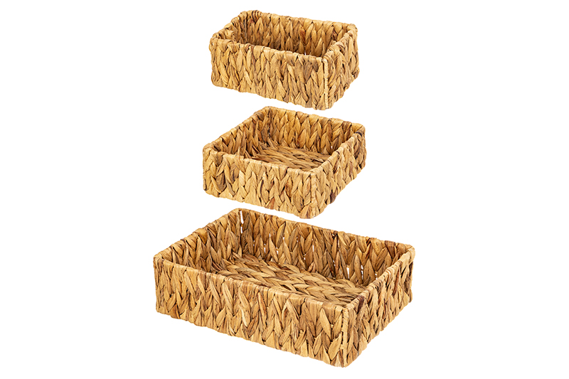 БЫЛО 2246 руб! Набор 3 плетеных корзин 36*26*10 см