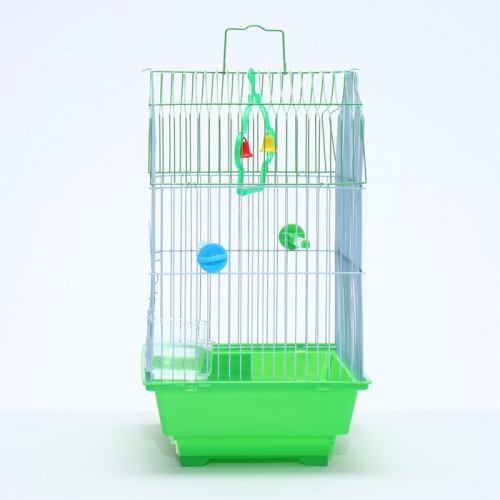 Клетка для птиц укомплектованная Bd-1/4f, 30 х 23 х 39 см, зелёная