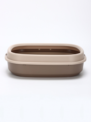 Лоток для кошек Фур-Мур  48 х35,5 см с сеткой и бортом цвет,Soft-touch, капучино
