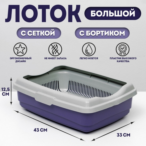 Лоток большой с сеткой и бортиком Atlantis 