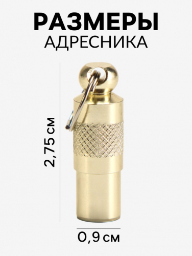 Адресник-капсула под записку, 0,9 х 2,75 см, фасовка 6 шт, микс