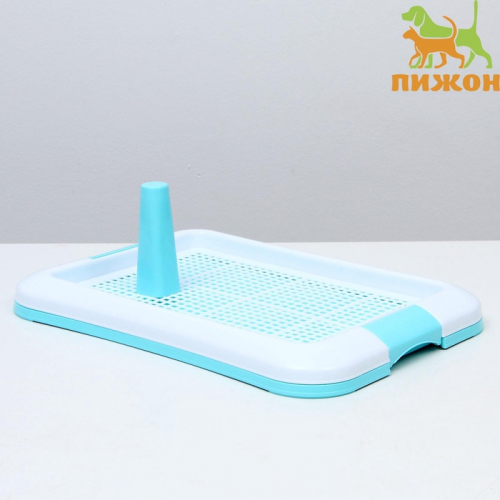 УЦЕНКА Туалет для собак с сеткой, 45 х 35 х 4,5 см, голубой