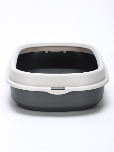 Лоток для кошек Фур-Мур 48×35,5 см с бортом + совок, Soft-touch. смокки