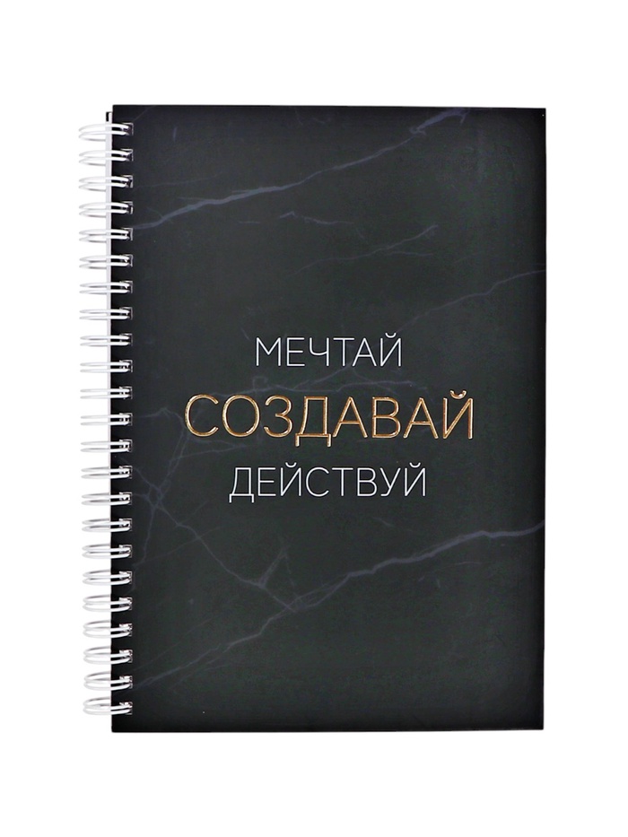 Еженедельник на гребне недатированный А5 86 листов, картон 7БЦ, THE MASTER PLAN, матовая ламинация, фольга