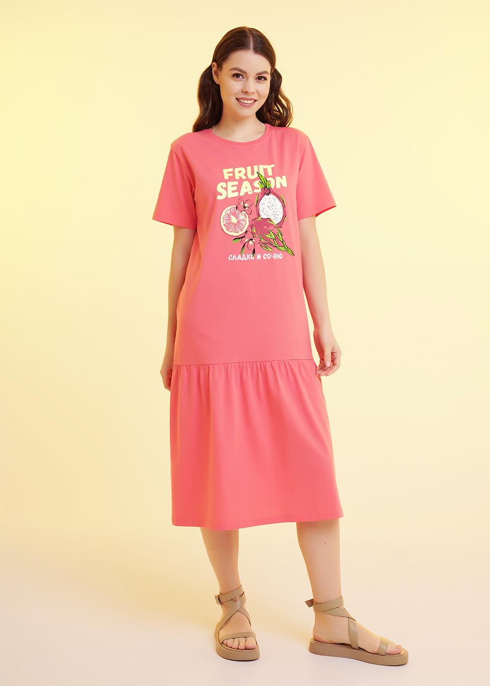 Ст.цена 1090р CLE LDR25-1168 Платье женское для дома LDR25-1168 св.красный