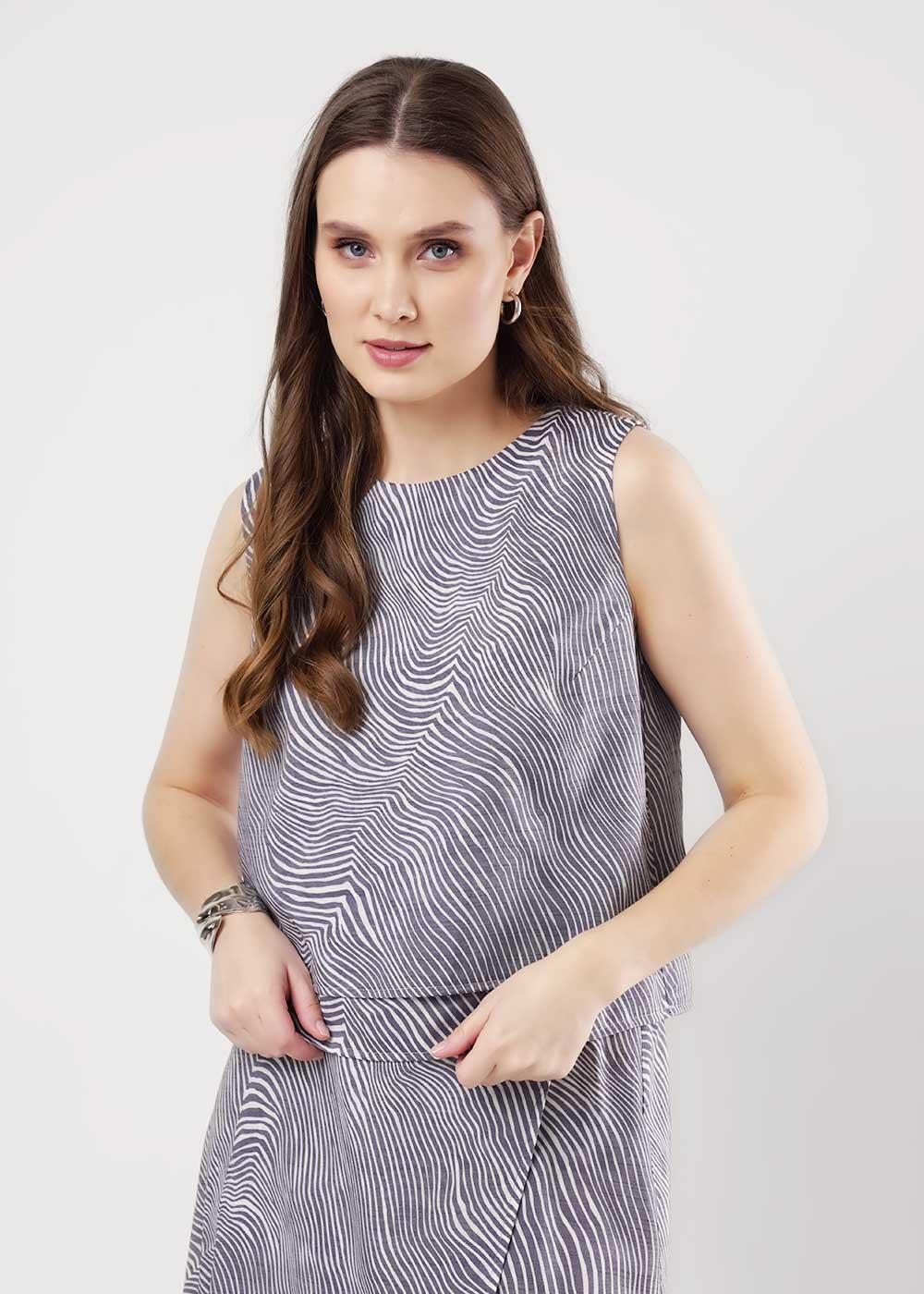 Ст.цена 1180р CLE 253226/178штн Блузка женская 253226/178штн т.синий/молочный