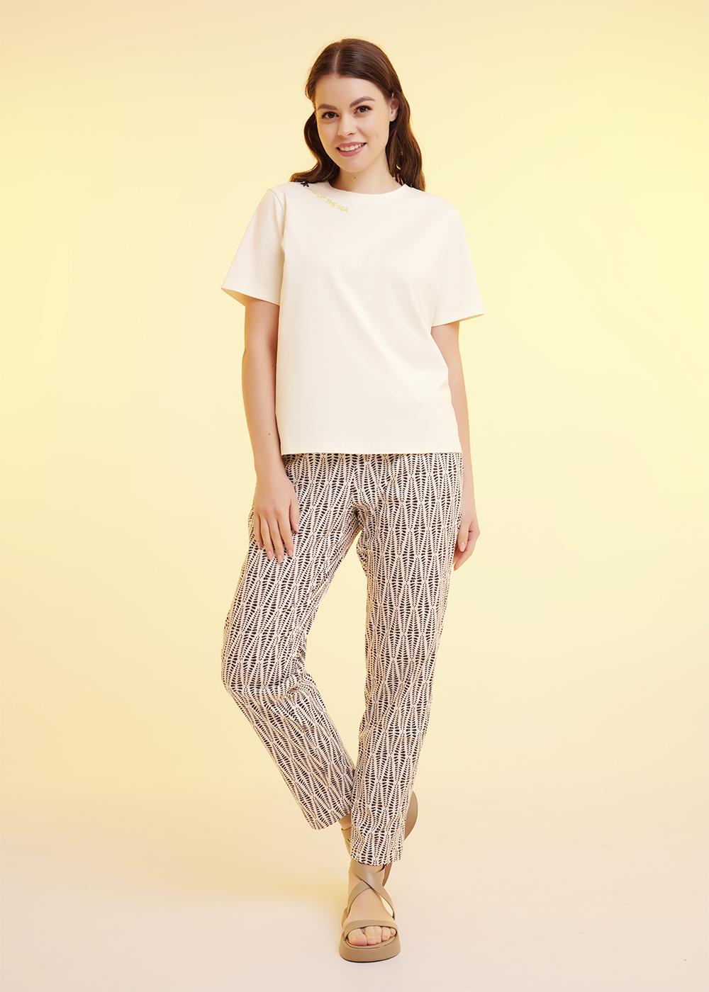 Ст.цена 490р CLE LF25-1168/2у Футболка женская для дома LF25-1168/2у молочный