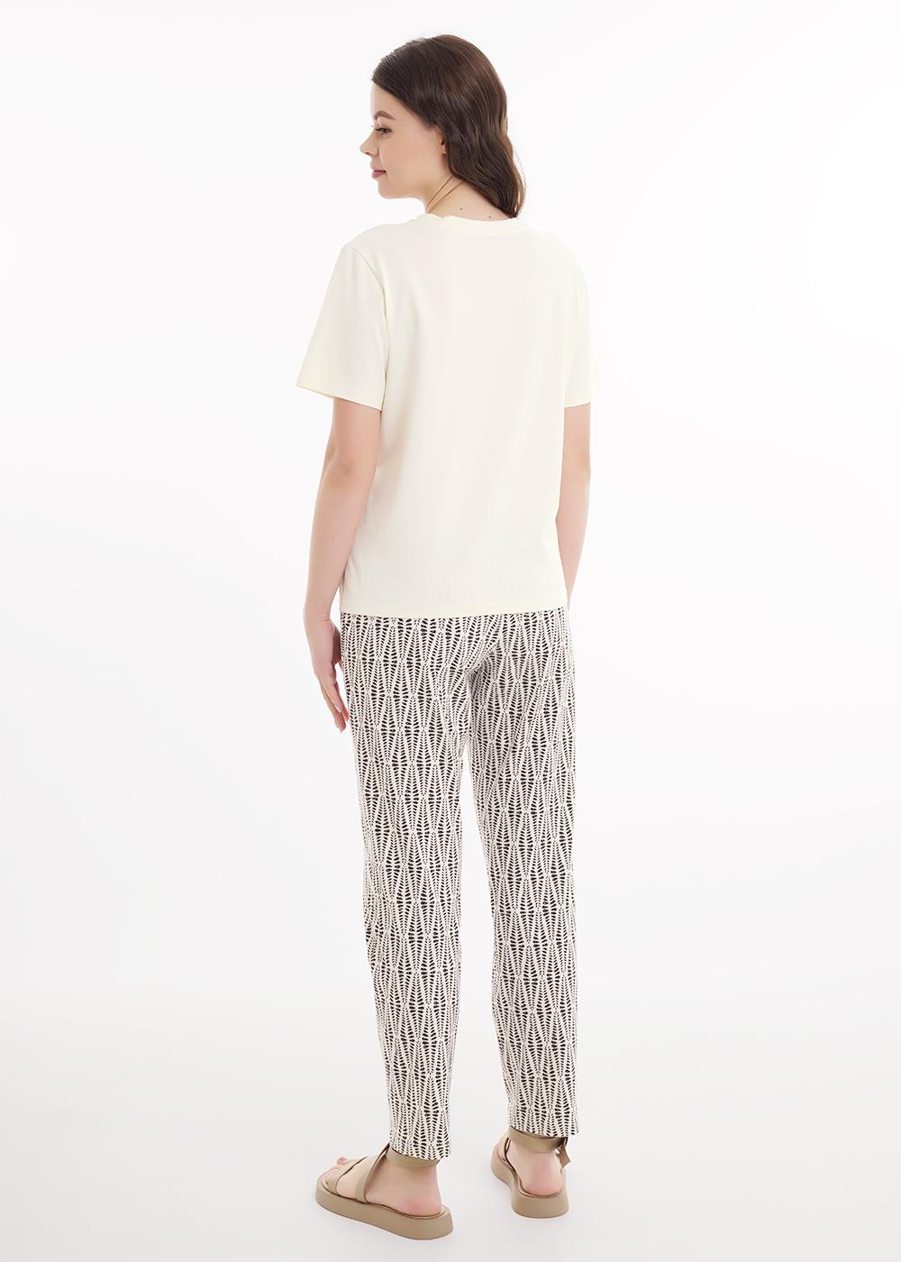 Ст.цена 490р CLE LF25-1168/2у Футболка женская для дома LF25-1168/2у молочный