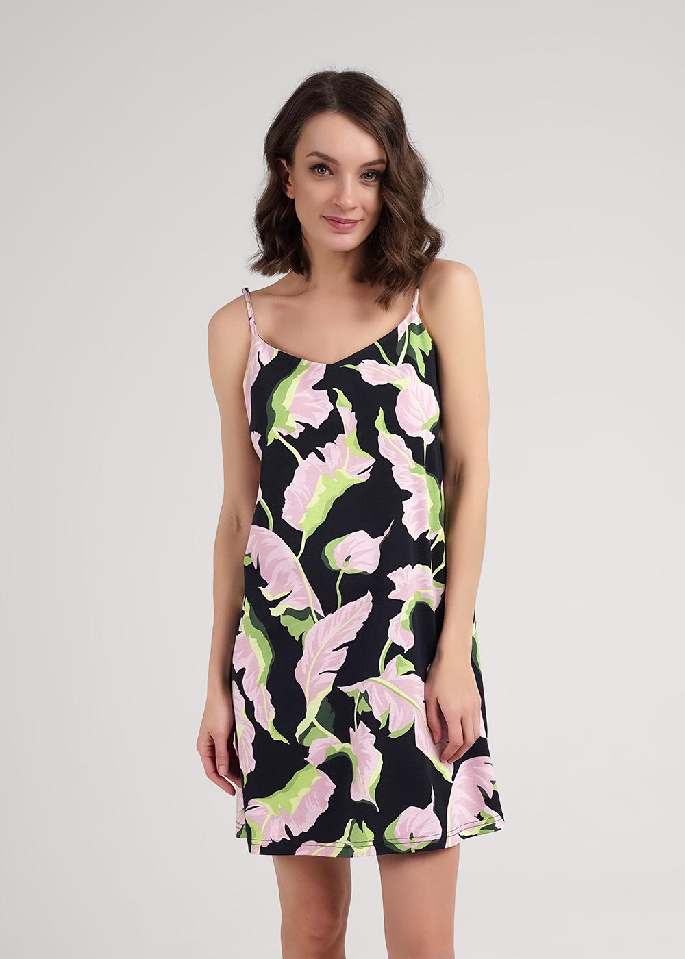 Ст.цена 990р CLE LS25-1111/1 Сорочка ночная женская LS25-1111/1 чёрный/розовый