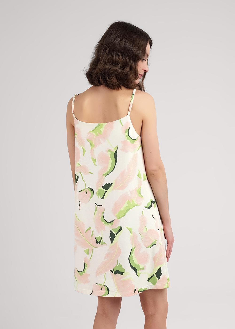 Ст.цена 990р CLE LS25-1111 Сорочка ночная женская LS25-1111 персиковый/св.зелёный