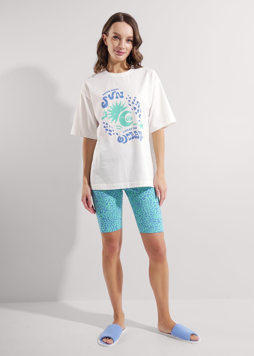 Ст.цена 1290р CLE LP25-1169/3 Пижама женская LP25-1169/3 молочный/св.зелёный