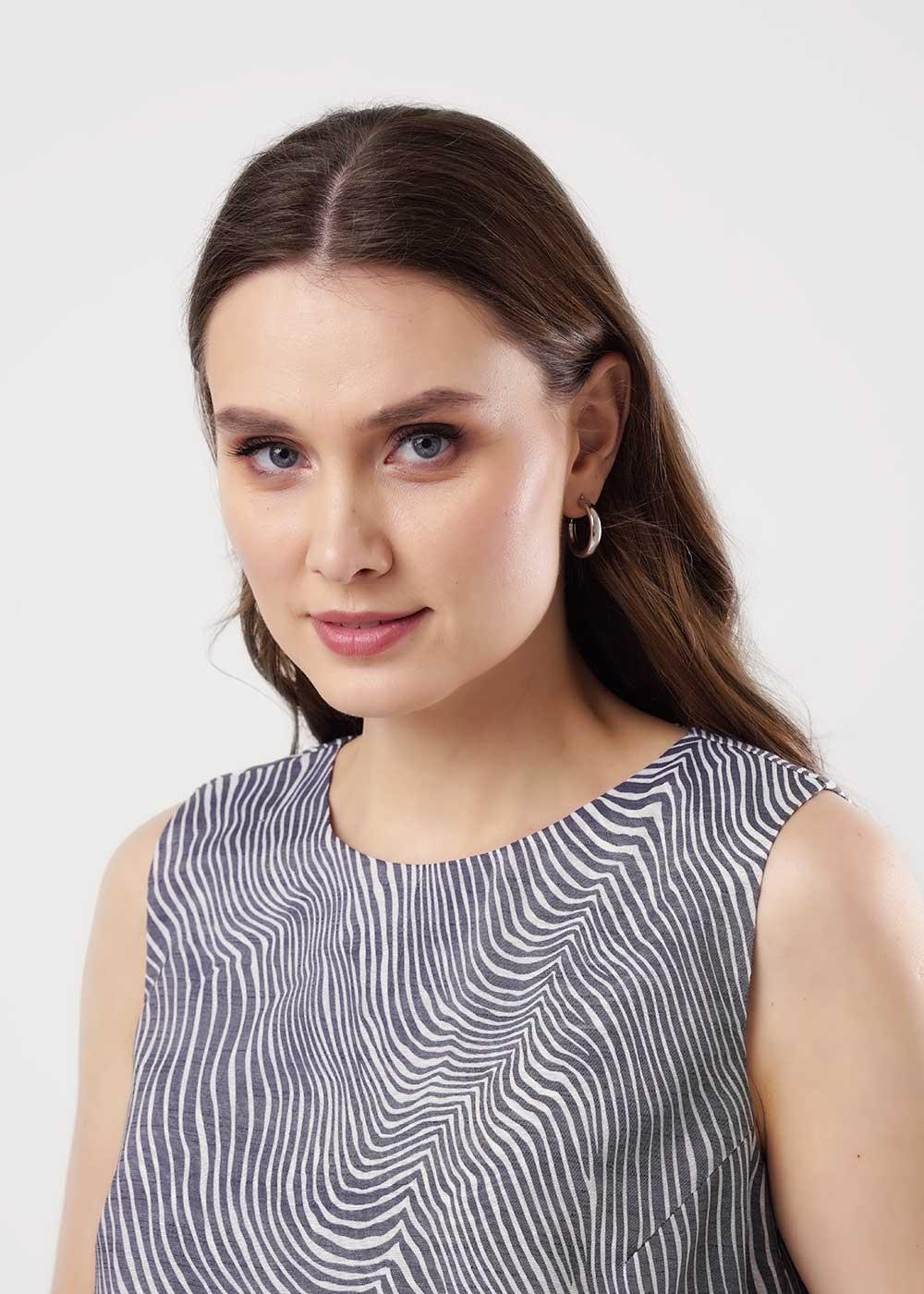 Ст.цена 1180р CLE 253226/178штн Блузка женская 253226/178штн т.синий/молочный