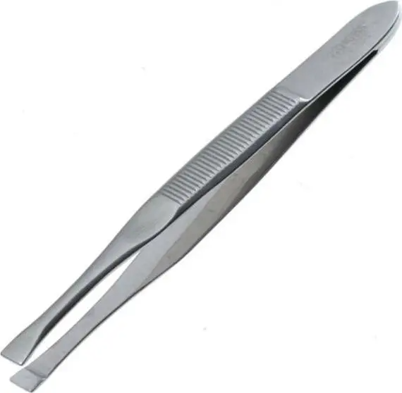 ZINGER Пинцет В-163-S прямой, большой серебряный