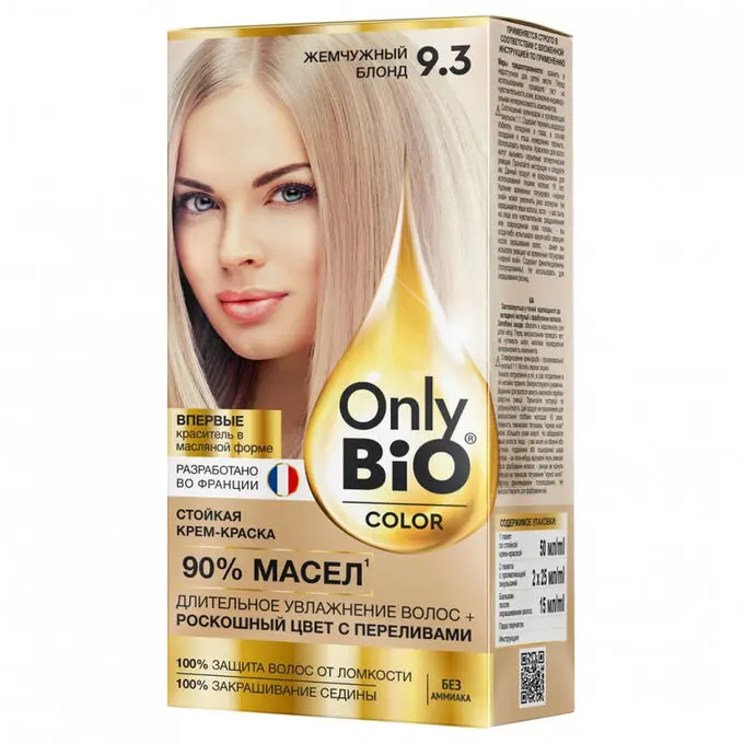 ФК /GB-8036/ Стойкая крем-краска д/в Only Bio Color тон 9.3 Жемчужный блонд 115мл/15
