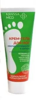 Krassa MED / БЕЗ КОРОБКИ Крем-гель д/стоп от потлив.и запаха Tetranyl+Тригалоза 75мл. /КМН40866бк/